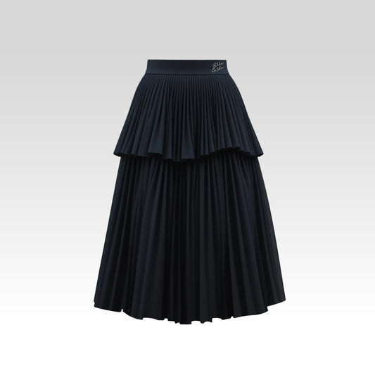 Noir Cascade Pleated Skirt