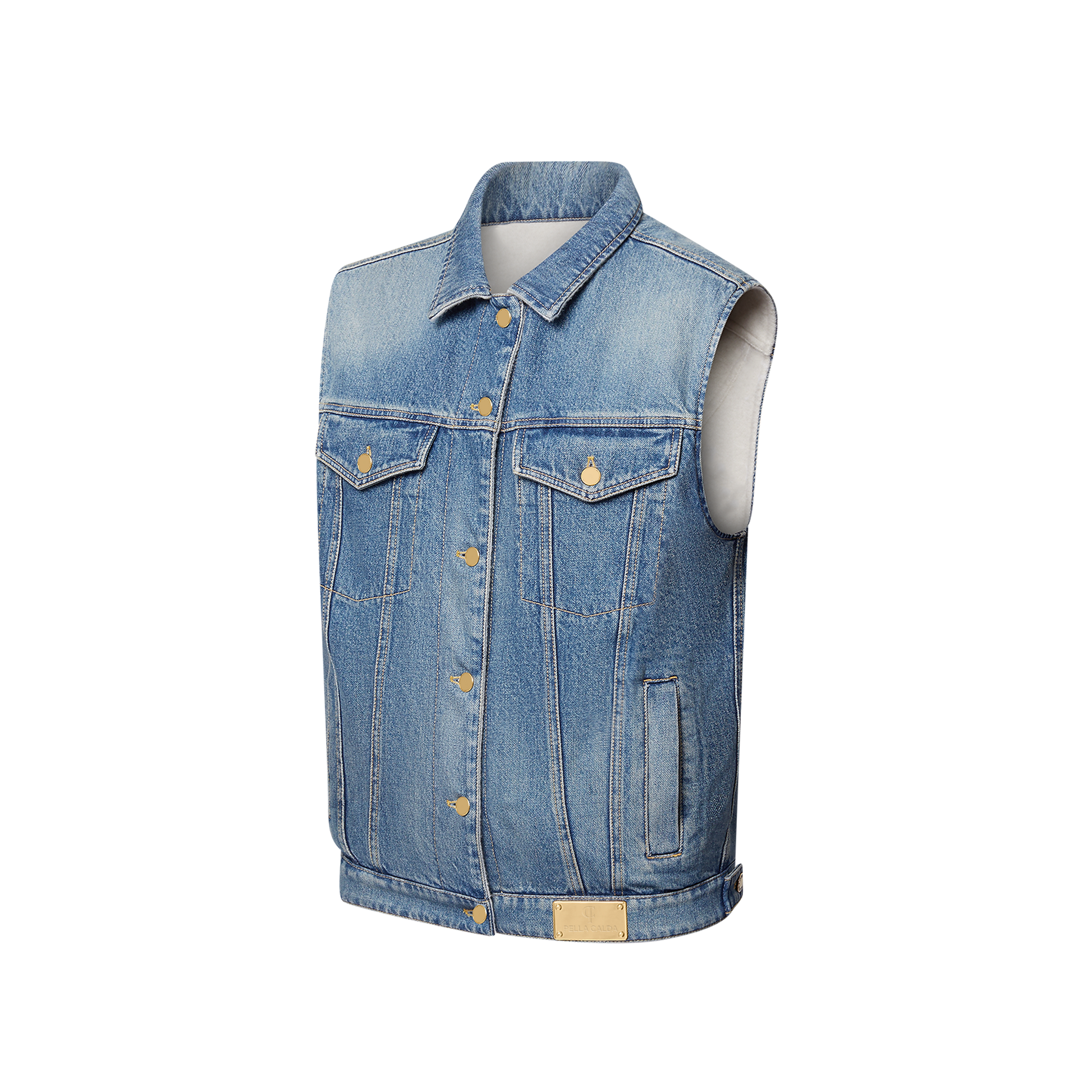 Vintage Wash Sleeveless Denim Jacket