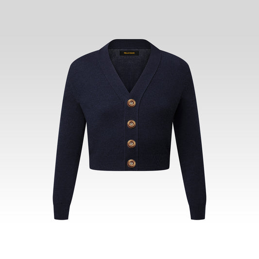 Nocturne Gold-Button Cardigan